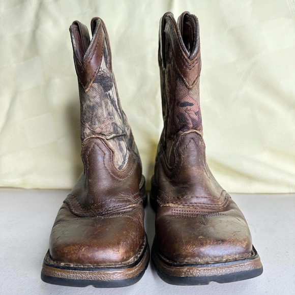 Lil' Durango Saddle Camo Square Toe Western Cowboy Boots Kids Size 8 - Picture 2 of 10
